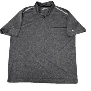 Nike Golf Tour Performance Dri-FIT Polo Shirt Mens XL Black Heather Gray Trim*